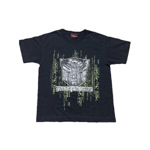 2007‎ Transformers Movie Promo T Shirt Kids Size Medium Black Y2K